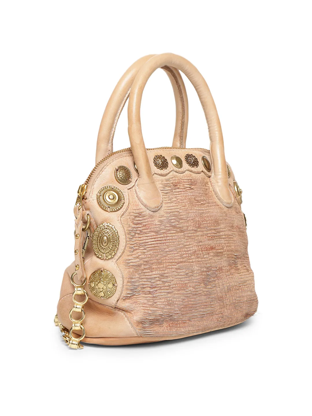 SILVIA: Cream Leather Women Handbag By Art N Vintage