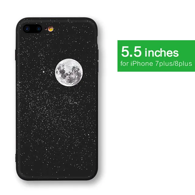 Space Moon Astronaut Pattern Phone Cases For iphone 7; 8 Case For iphone; 7plus; 8Plus