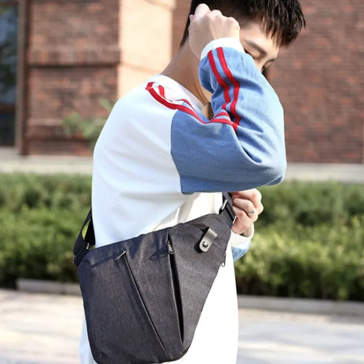 Sports Casual Men Crossbody Bag Large Capacity Multi-Pocket Single Shoulder Bag, Style: Right Shoulder Oxford Cloth (Gray)