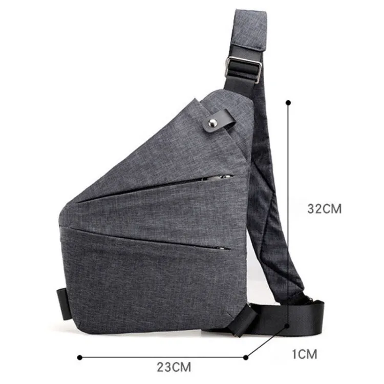 Sports Casual Men Crossbody Bag Large Capacity Multi-Pocket Single Shoulder Bag, Style: Right Shoulder Oxford Cloth (Gray)