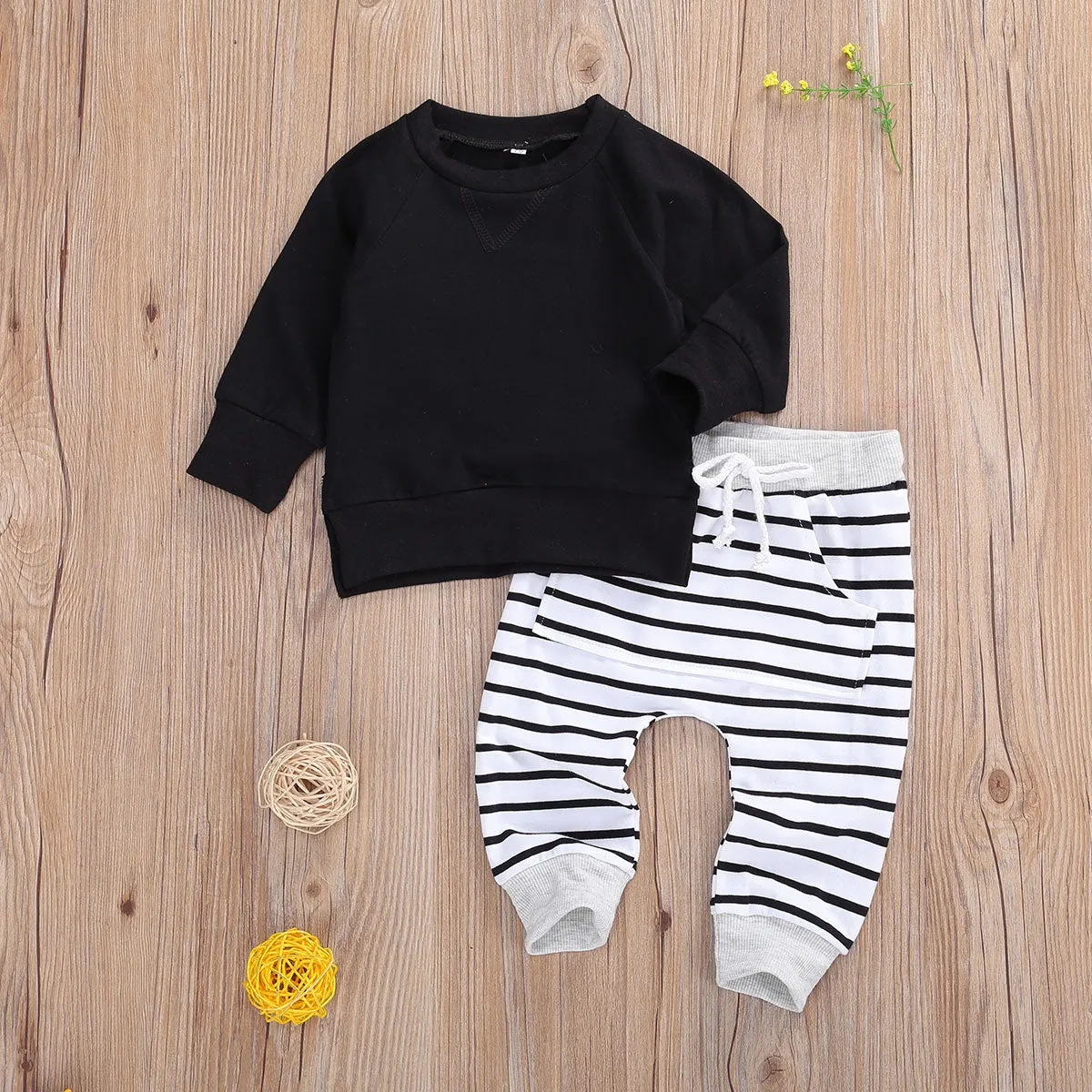 Stripe Baby Clothes Set - Boys Tracksuit Set