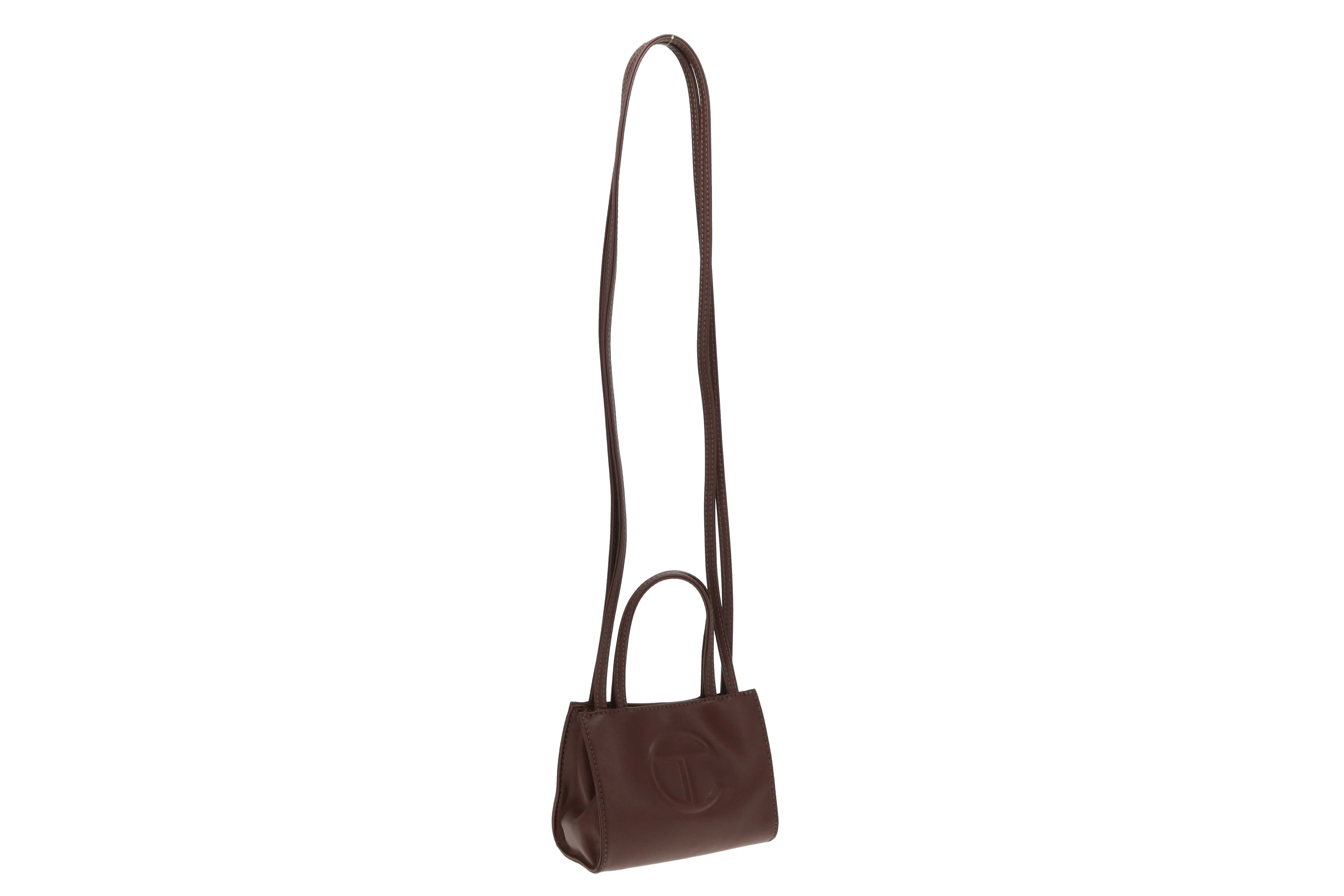 Telfar Chocolate Faux Leather Small Shopping Bag