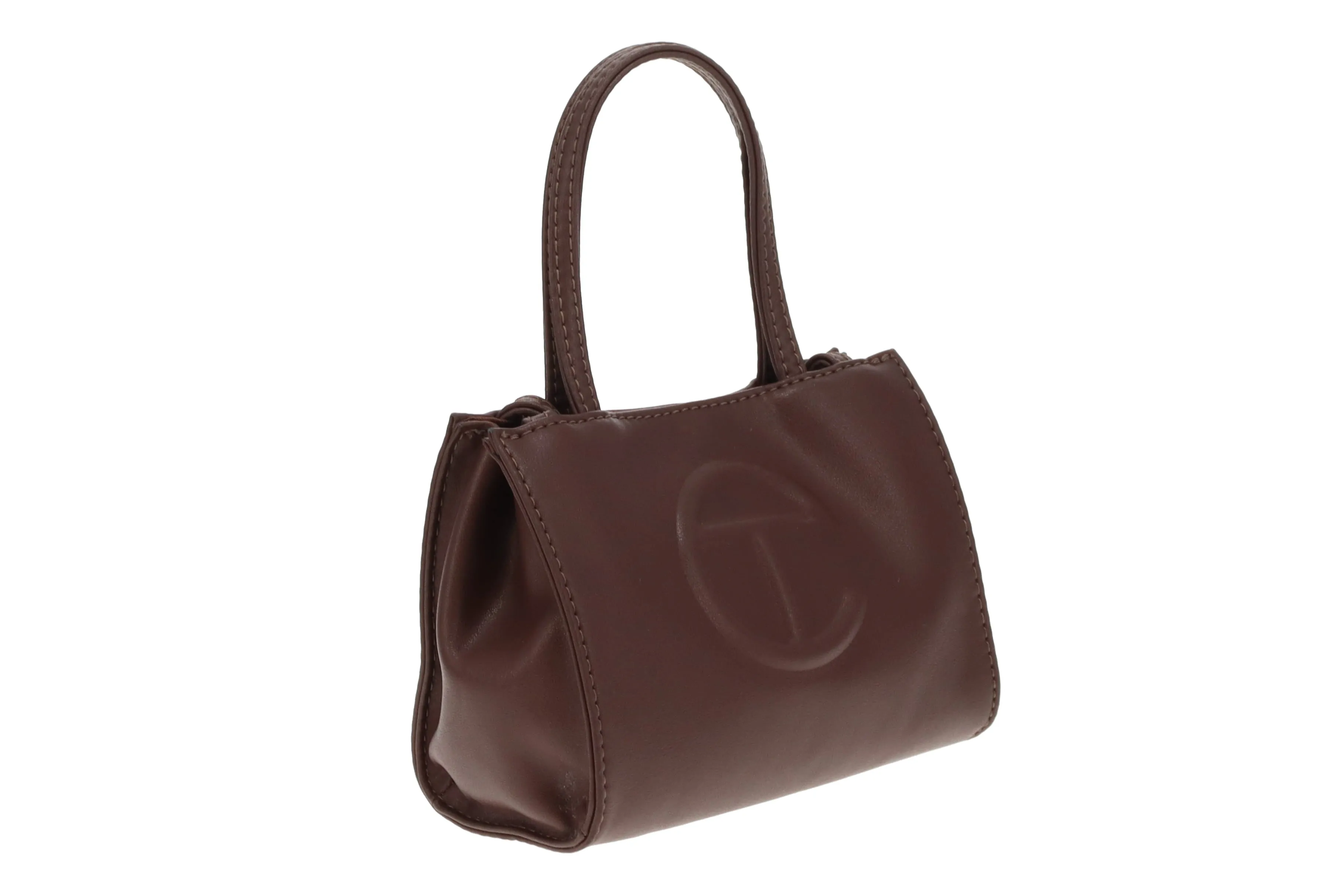 Telfar Chocolate Faux Leather Small Shopping Bag