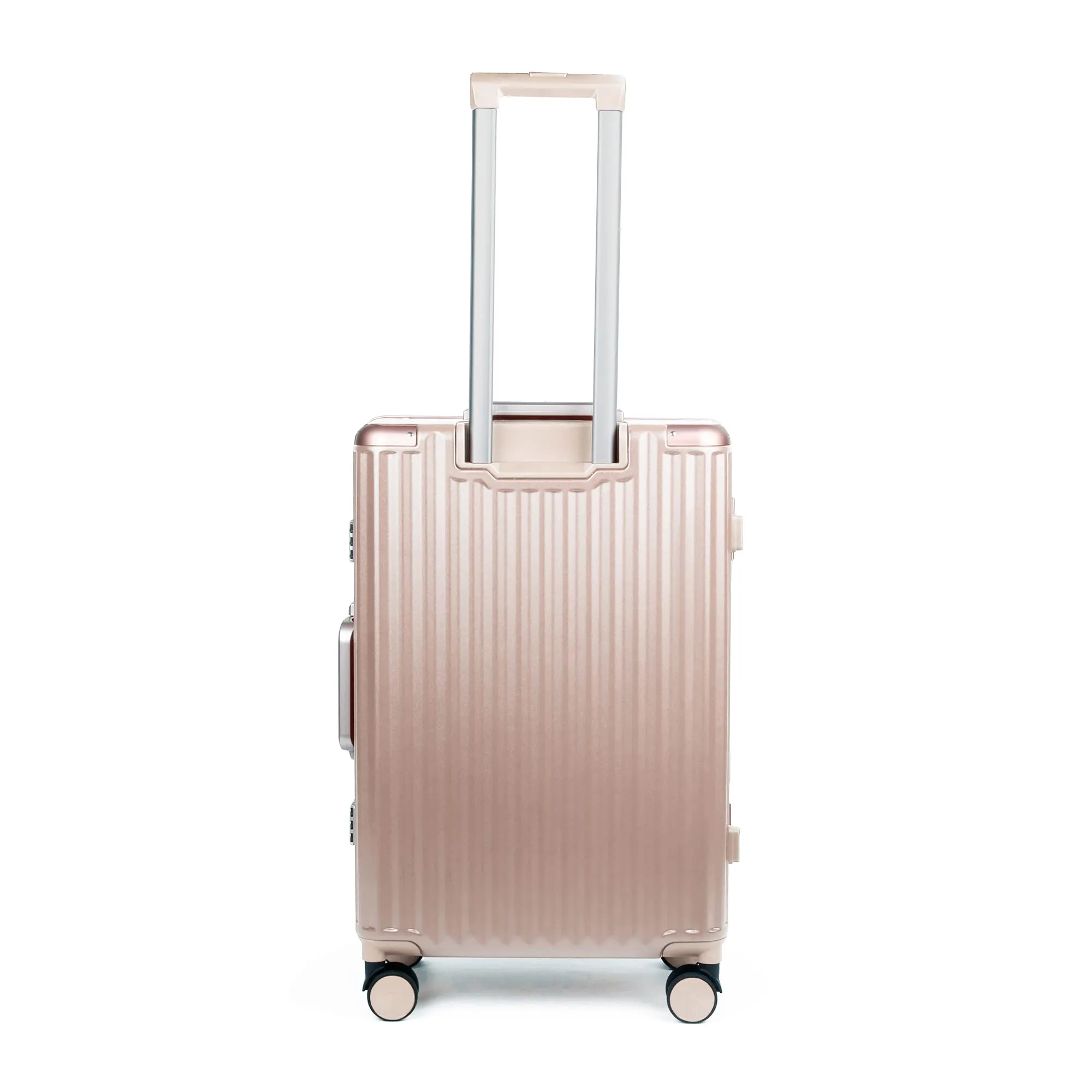 THE CLOWNFISH Stark Series Luggage PolyCarbonate Hard Case Suitcase Eight Wheel Trolley Bag with Double TSA Locks- Blush Pink (Medium size, 67 cm-24 inch)