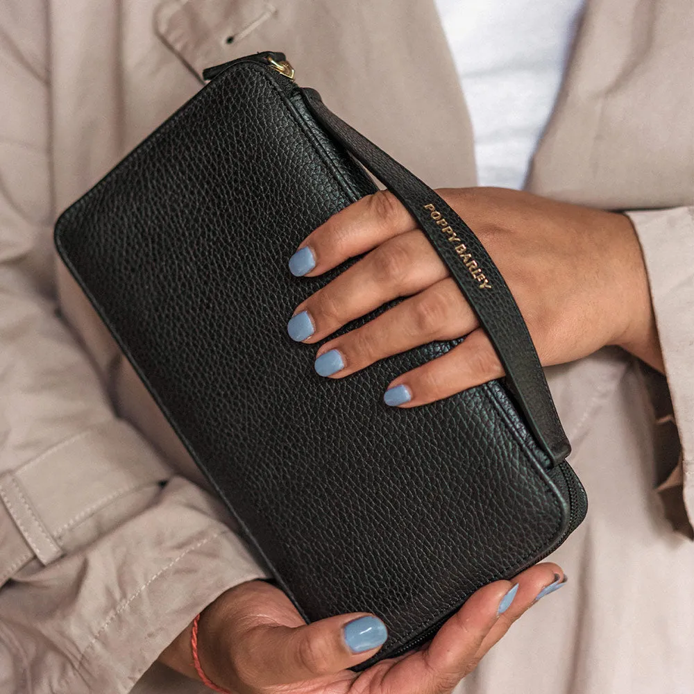 The Four Person Family Passport Holder Black Pebble