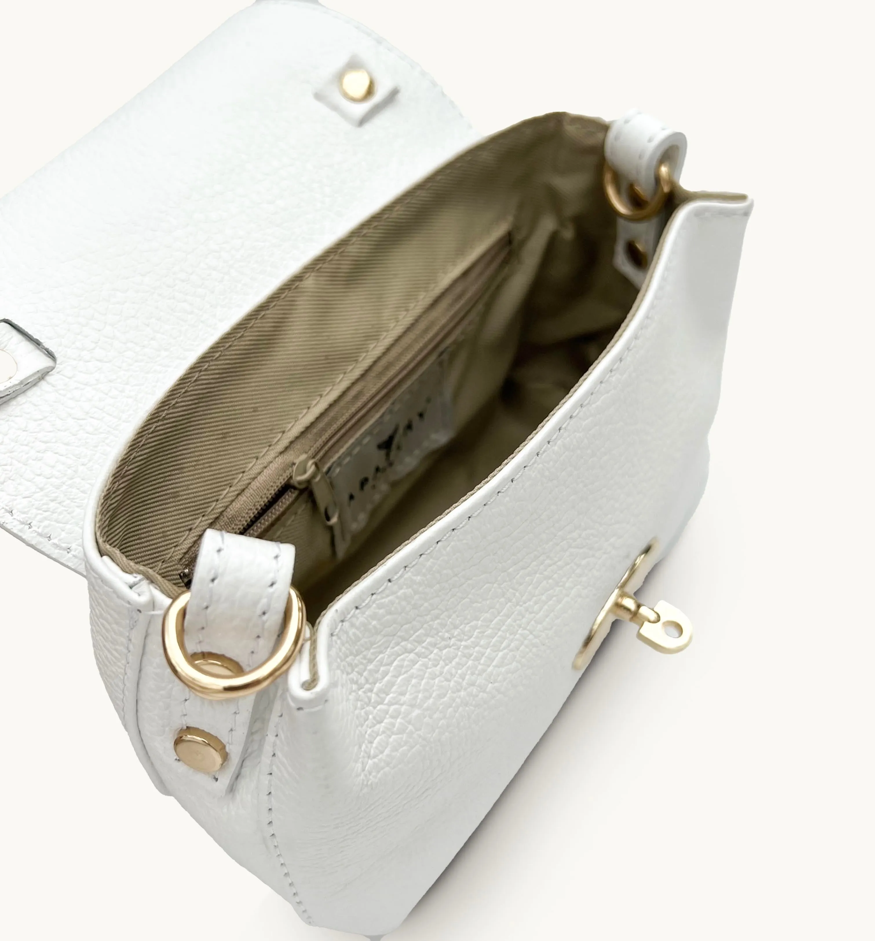 The Rachel White Leather Bag