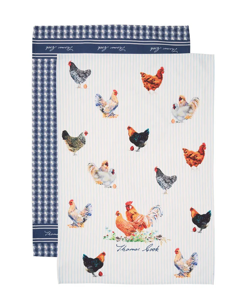 Thomas Cook Tea Towel - 2 Pack Navy/White