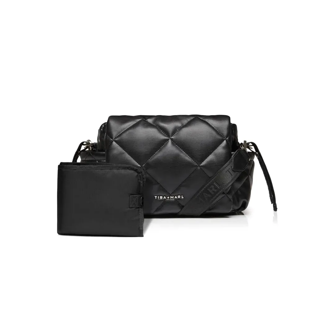 Tiba   Marl Nova Eco Compact Quilted Changing Bag - Black