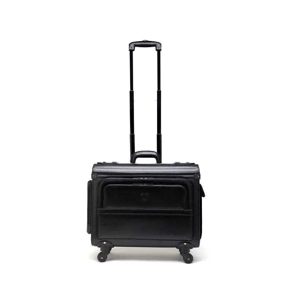 Tosca Leather Pilot case 4 Wheels | Black