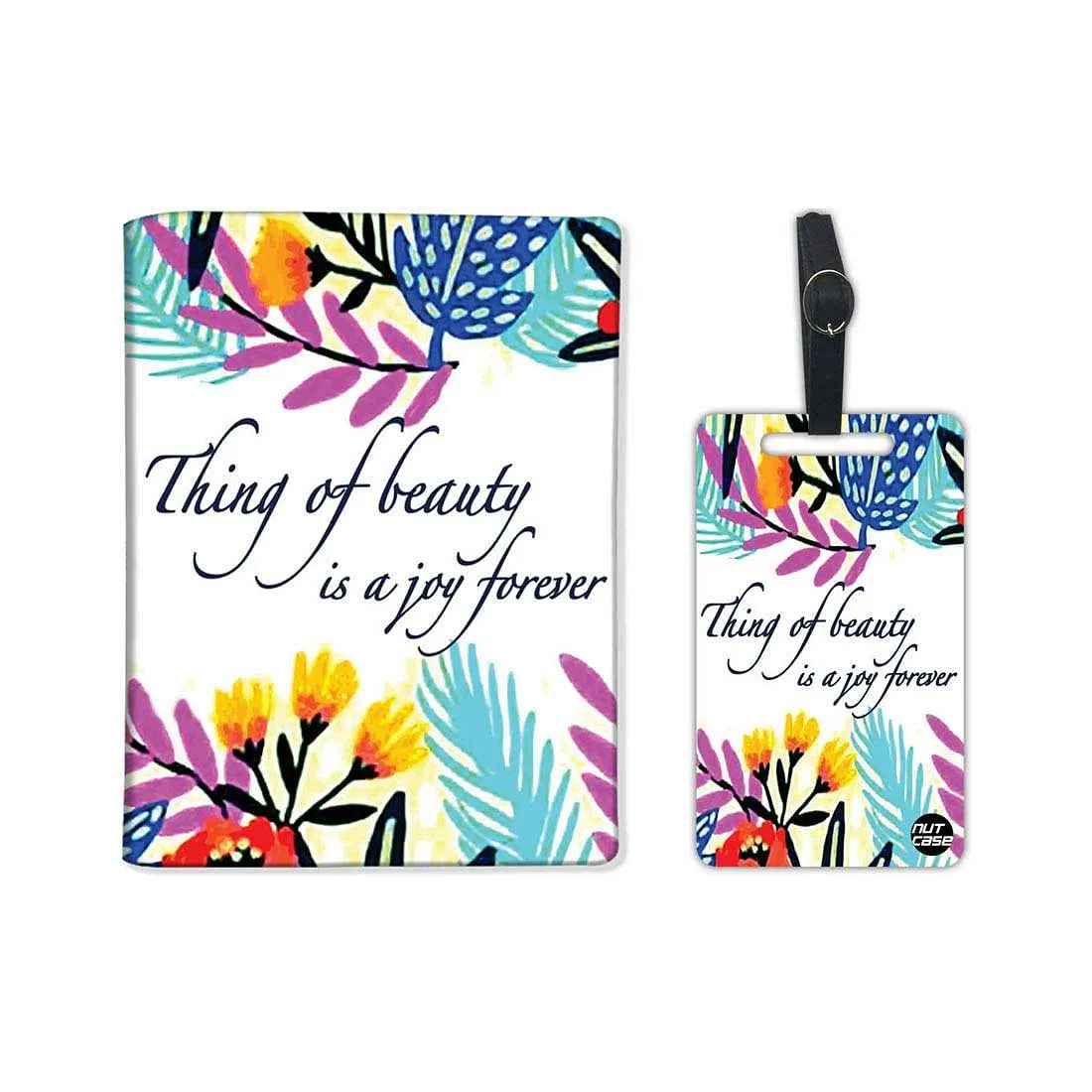 Travel Passport Cover Holder Travel Case with Luggage Tag - Floral