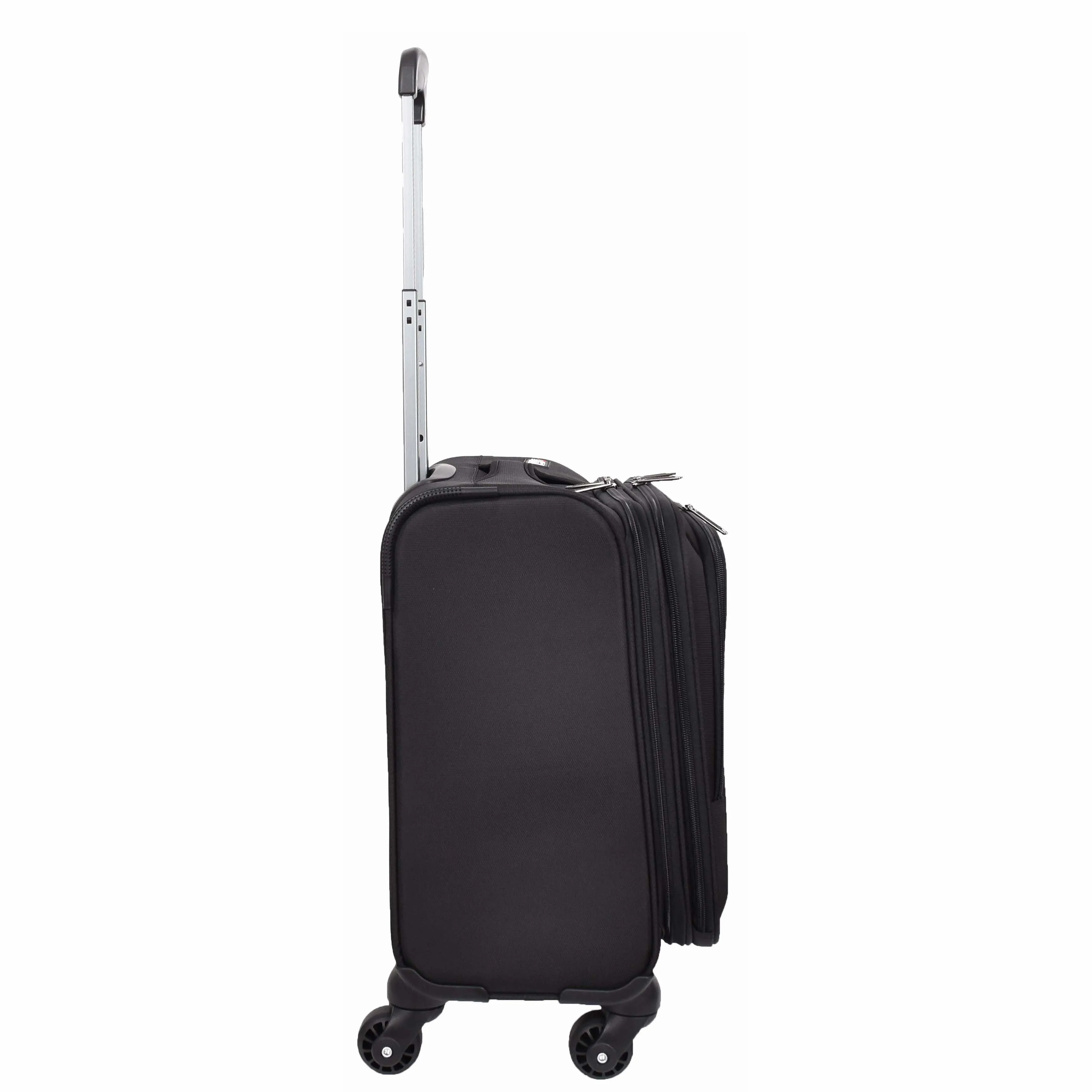 Travel Pilot Case Business Organiser Wheeled Trolley Cabin Bag Barnard Black