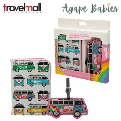 Travelmall Volkswagen VW T1 Camper Bus Passport Cover & Luggage Tag Set