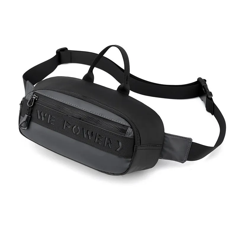 Trendy Men's Waterproof Sports Waist Bag - Nylon, Single Strap, 4 Colors