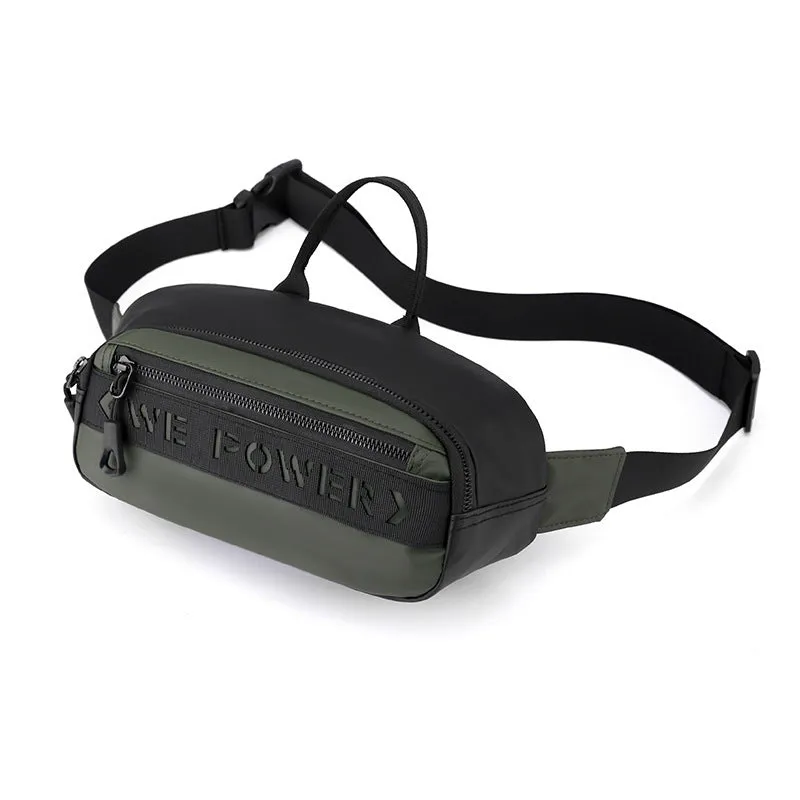 Trendy Men's Waterproof Sports Waist Bag - Nylon, Single Strap, 4 Colors