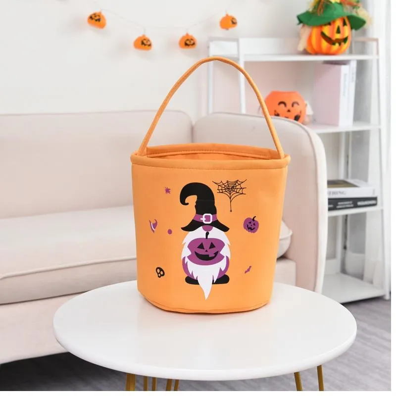 Trick or Treat Bucket Bag Halloween Basket Collapsible Storage Tote Bag