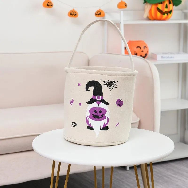 Trick or Treat Bucket Bag Halloween Basket Collapsible Storage Tote Bag