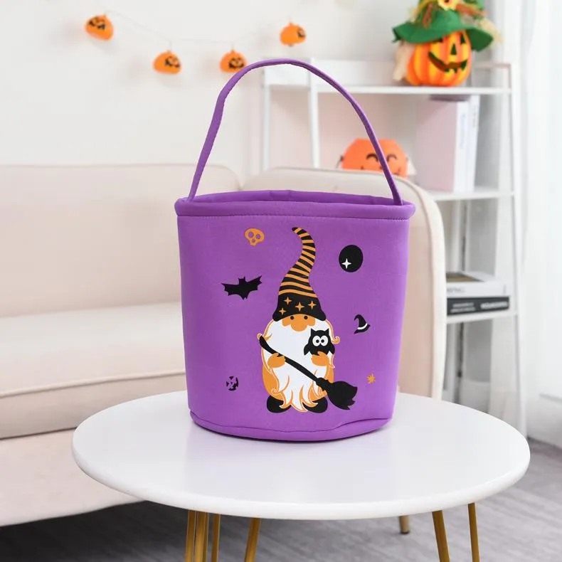 Trick or Treat Bucket Bag Halloween Basket Collapsible Storage Tote Bag