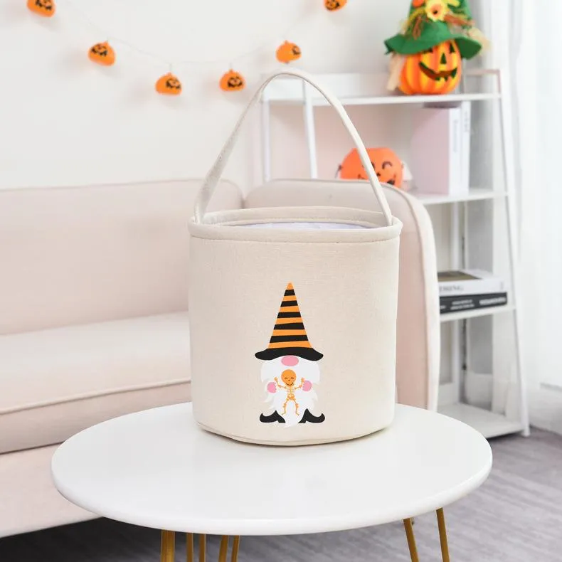 Trick or Treat Bucket Bag Halloween Basket Collapsible Storage Tote Bag