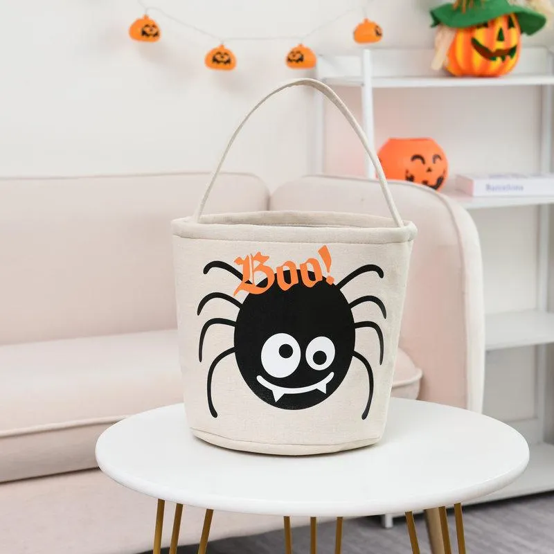 Trick or Treat Bucket Bag Halloween Basket Collapsible Storage Tote Bag