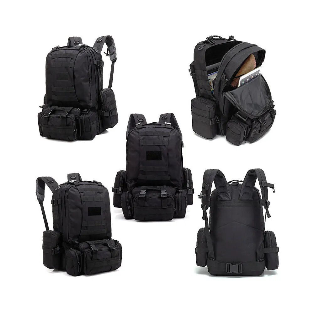 US 55L Upgrade Tactical Military Backpack Rucksack Camping Bag Travel Hiking