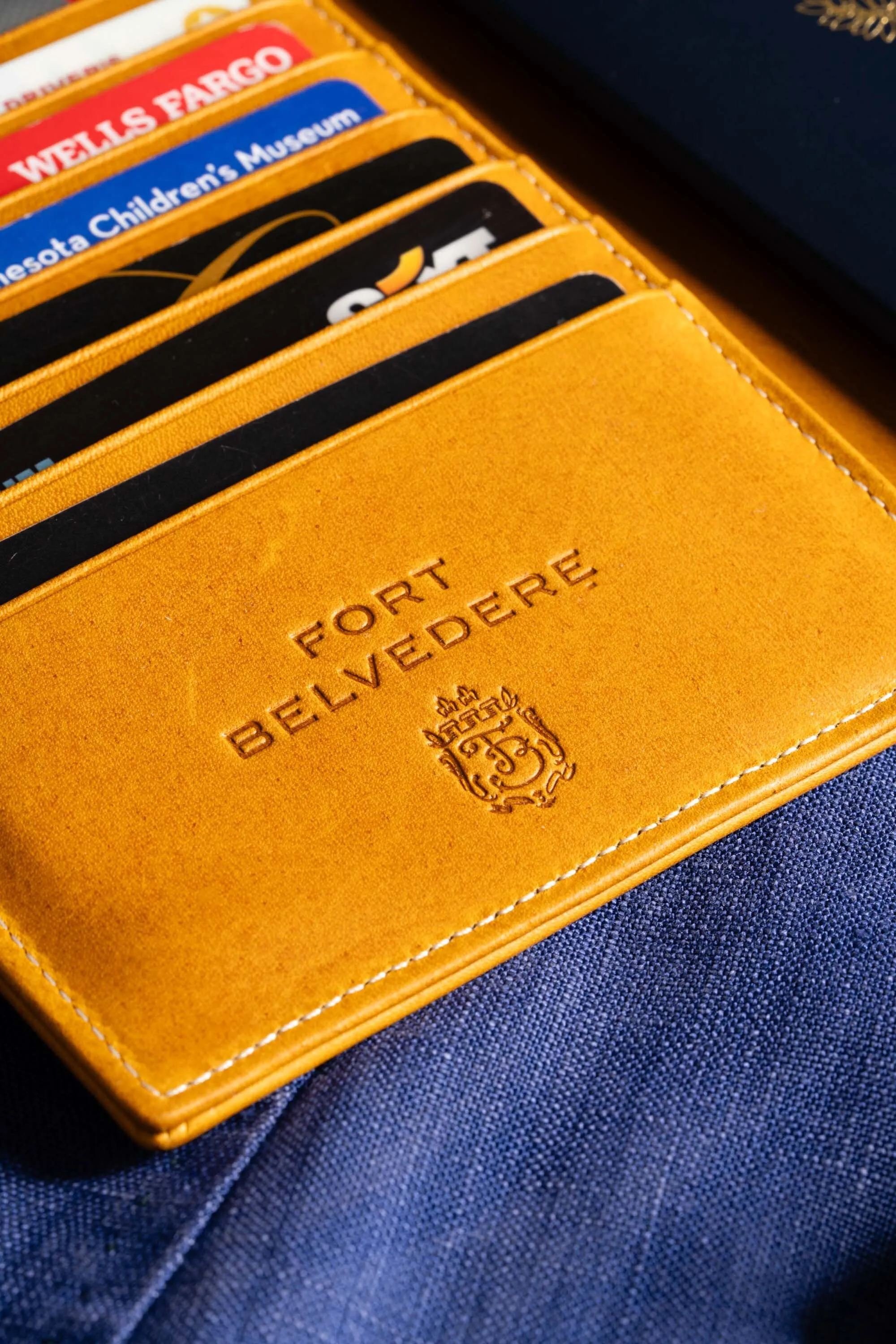 Vintage Gold Full-Grain Leather Passport Holder