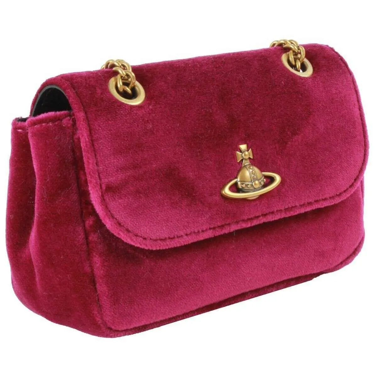 Vivienne Westwood Velvet Small Purse Chain Bag - Purple