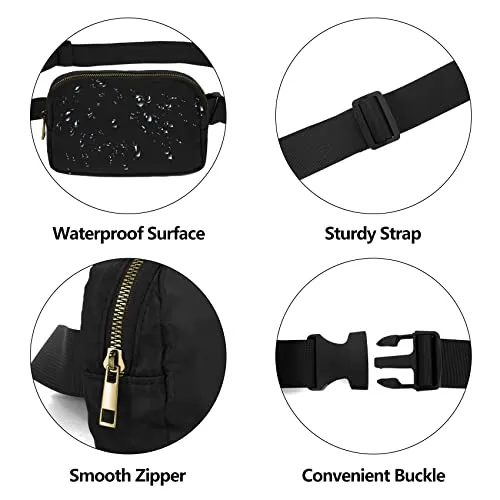 VOROLO Waist Pack for Running Fanny Pack for Women and Men Crossbody Belt Bag Bum Bag with Adjustable Strap for Sports Black