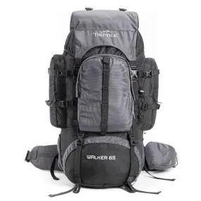 Walker Trekking and Backpacking Rucksack - 65 Litre - Black & Grey