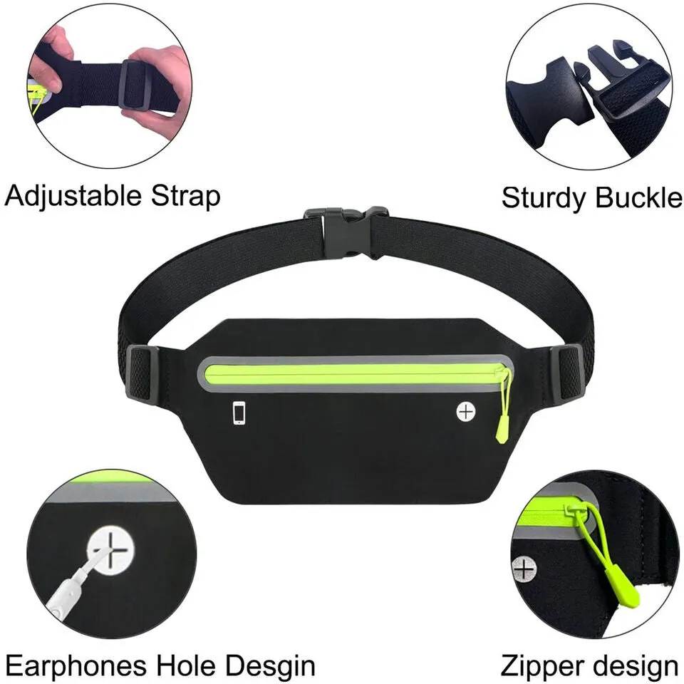 Waterproof Belt Fanny Pack Waist Pouch Outdoor Running Camping Hiking Zip Bag