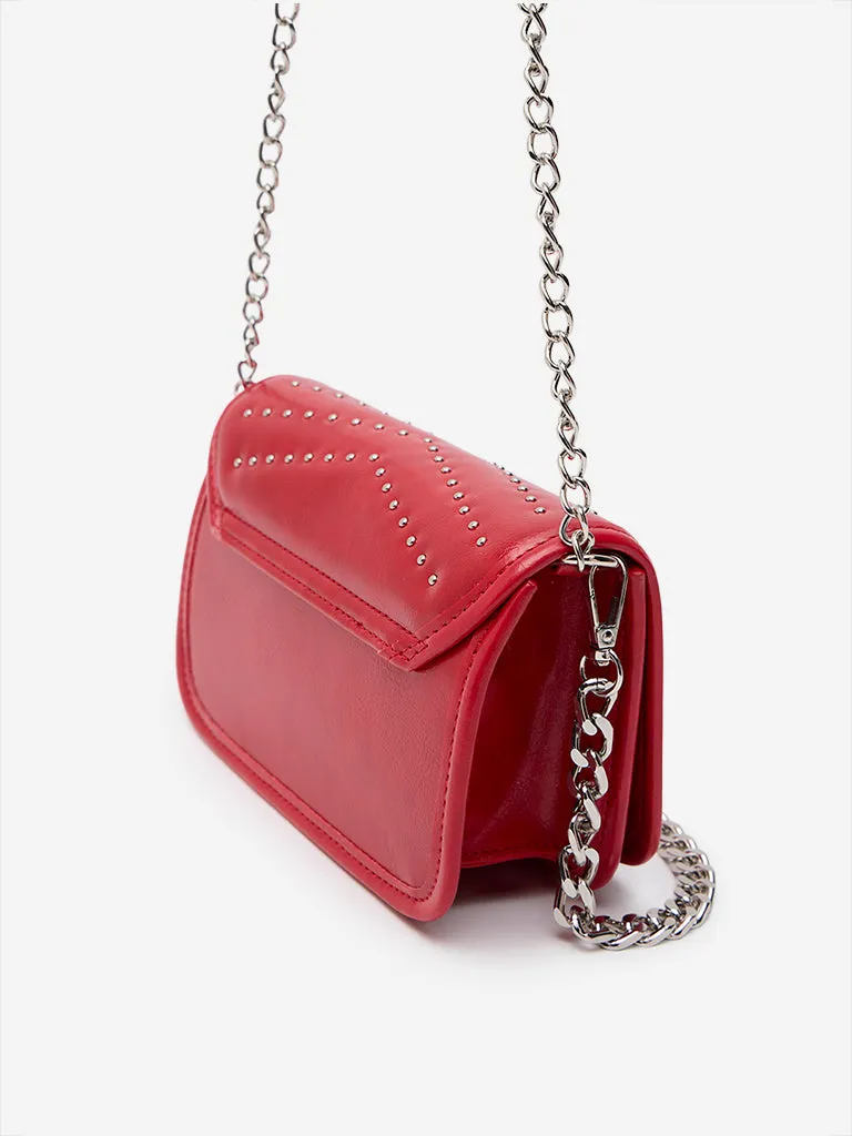 Westside Red Embellished Sling Bag