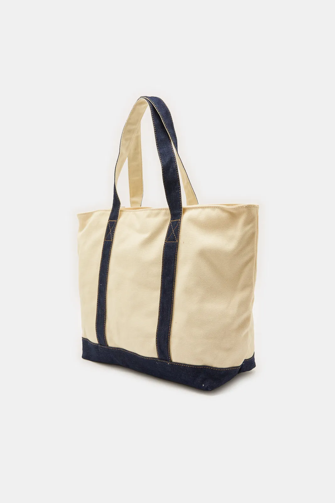 Women Beige Shopper With Handles