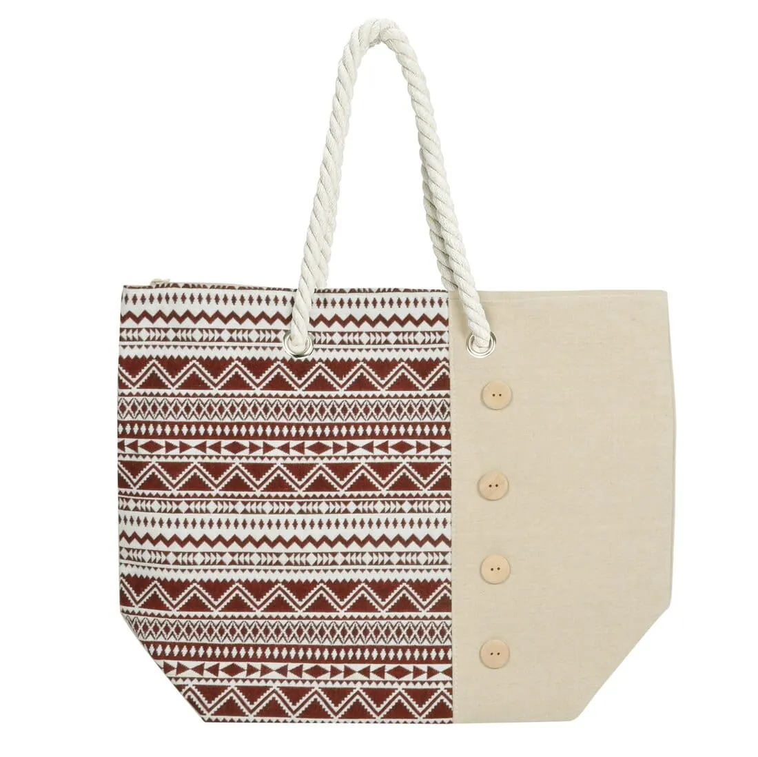 Womens Aztec Canvas Beach Shoulder Bag Shopping Tote