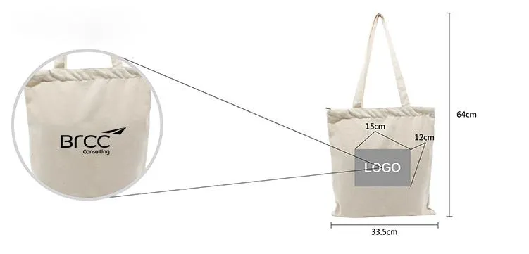 Zippered Canvas Tote Bag With Carrying Straps